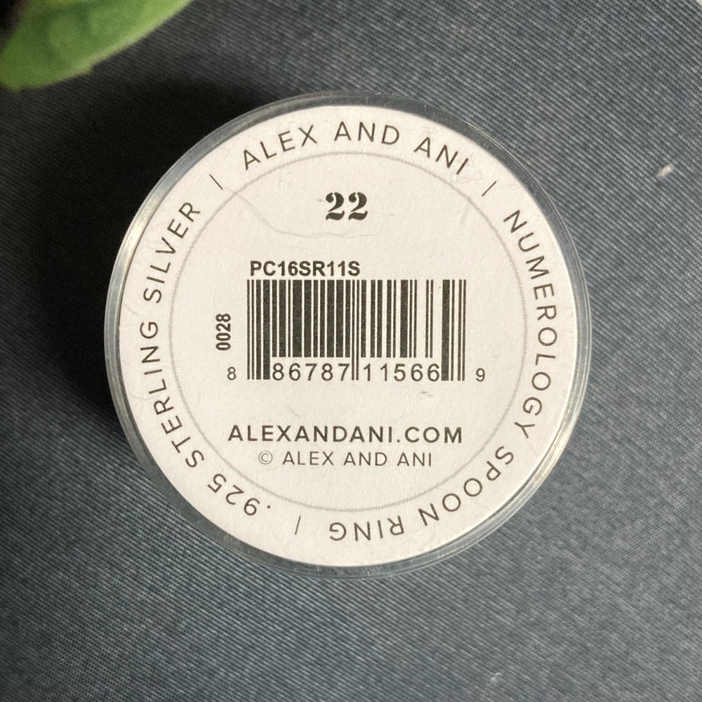 Alex & Ani Sterling Silver Numerology Spoon Ring Master Number 22 NIB - Picture 2 of 2